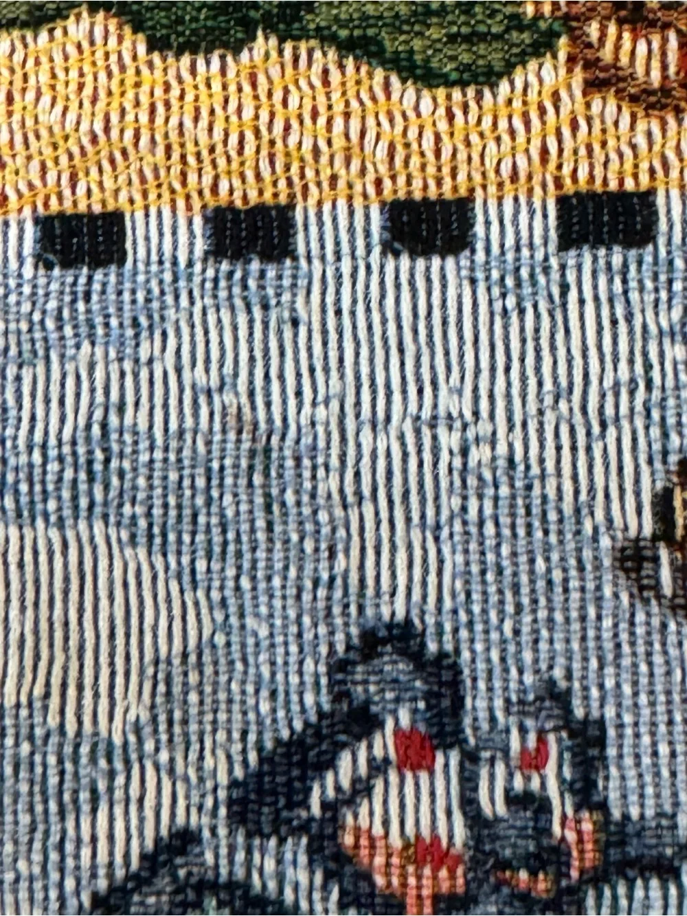 Embroidered Birdhouse Tapestry Placemat Pair SpringCore Farmhouse Kitchen Decor